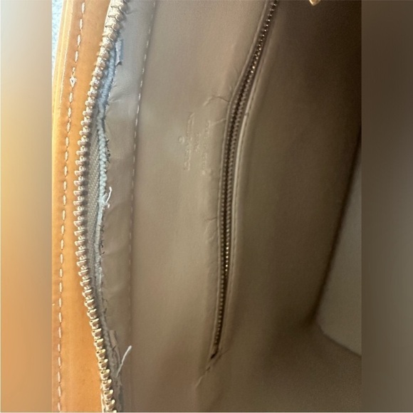 LOUIS VUITTON HOUSTON VERNIS MONOGRAM DAMIER YELLOW GOLD SHOULDER TOTE BAG - Picture 11 of 16